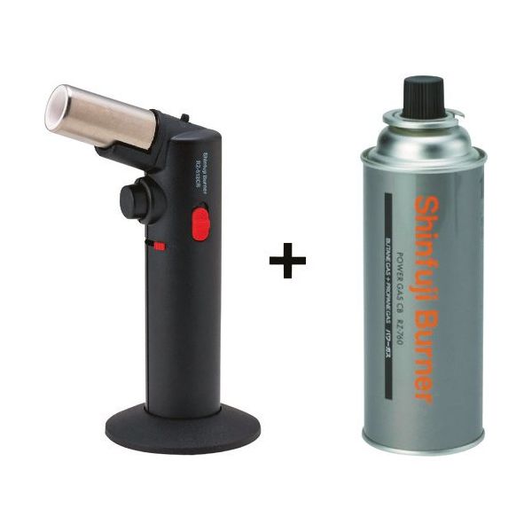 新富士バーナー 新富士 ガス充てん式パワートーチ+パワーガスCBセット RZ-512CR-SET 1セット 157-9041（直送品）