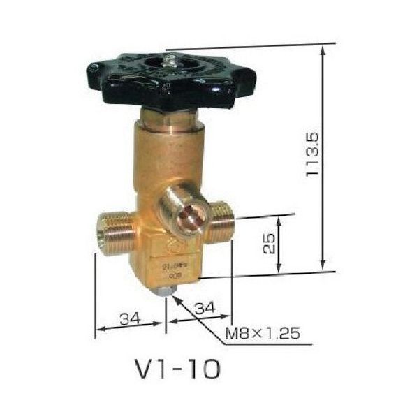 ヤマト産業 YAMATO ネックバルブ 真鍮製 V1ー10 1個 430-5471（直送品）
