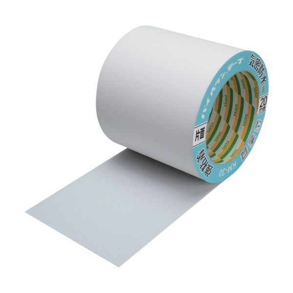 パイオラン 気密防水用テープ 片面タイプ(強粘着) 100mm×20m ホワイト KM-30-WH 100MMX20M 1セット(18巻)（直送品）