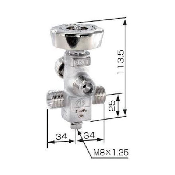 ヤマト産業 YAMATO ネックバルブ ステンレス製 V1ー06S パージバルブ付 1個 430-5520（直送品）