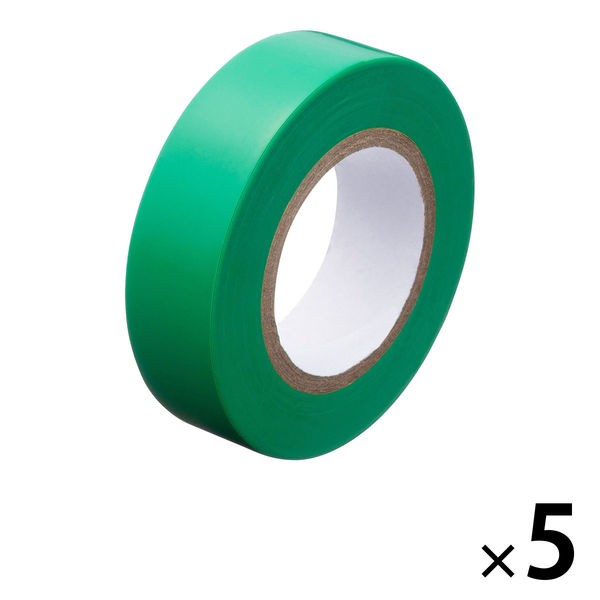 現場のチカラ ビニールテープ 緑 幅19mm×長さ10m アスクル 1セット（5巻入）  オリジナル
