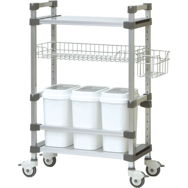 シンドー オムツ交換ワゴン OMT-3 シルバー 410966 1台 　介援隊 M0648（直送品）