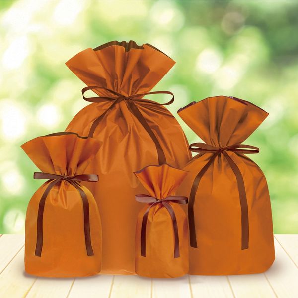 簡単ギフトバッグ（梨地） Ｍ オレンジ NG-014-AS 1袋（40枚入） エスパック（直送品）