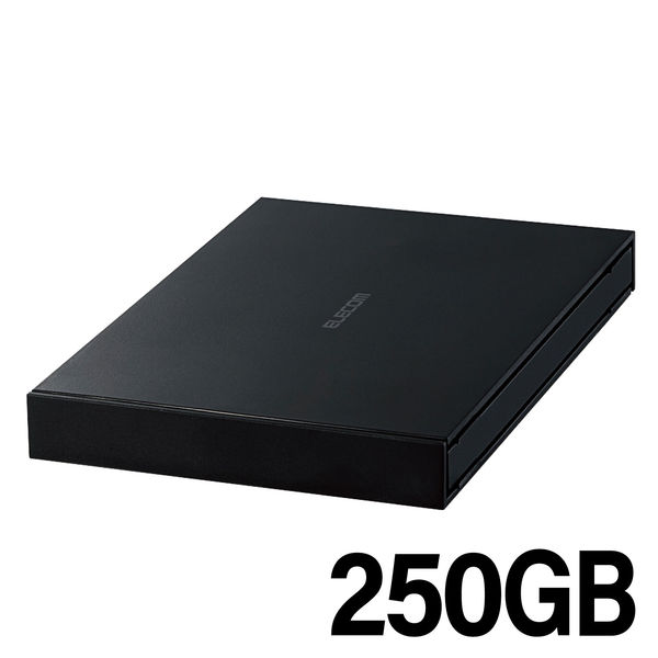 SSD 外付け ポータブル 250GB USB3.2(Gen1) 耐衝撃 ブラック ESD-EJ0250GBKR エレコム 1個