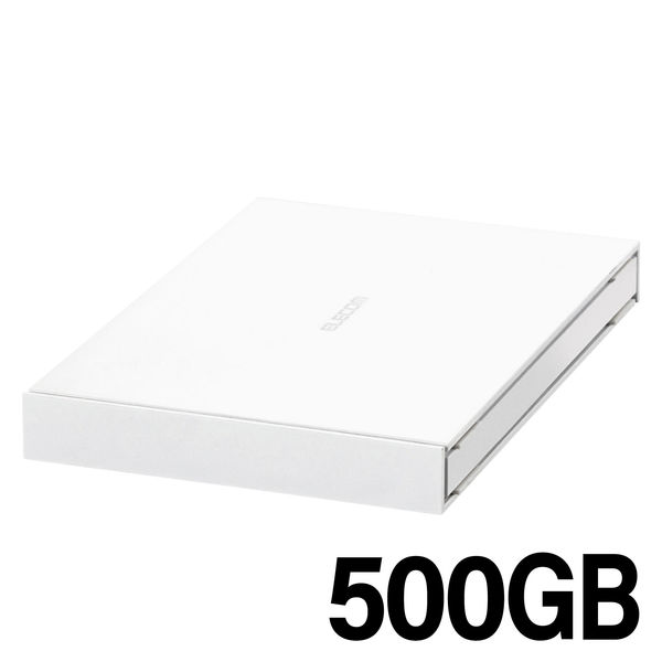 SSD 外付け ポータブル 500GB USB3.2(Gen1) 耐衝撃 ホワイト ESD-EJ0500GWHR エレコム 1個（直送品）