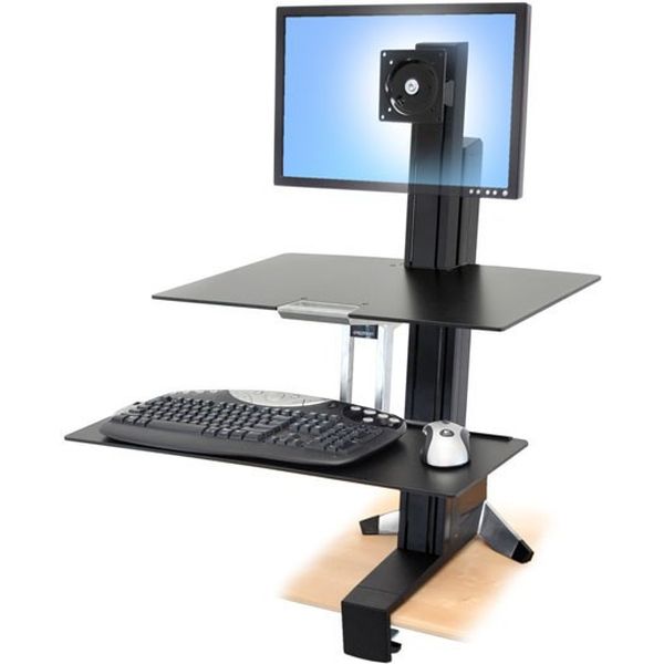 ERGOTRON WorkFit-S シングルディスプレイLD ワークトップ付き (ブラック) 33-350-200 1個（直送品）