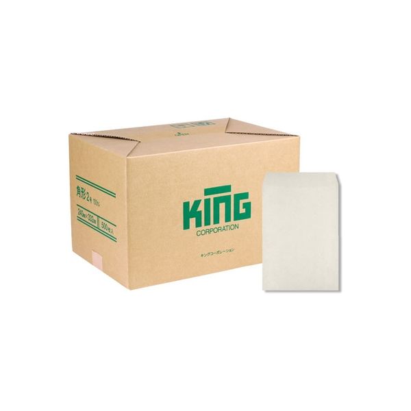 キングコーポレーション 角形2号 100g 森林認証Ｈｉソフトカラー グレー 191101 1箱(500枚入)（直送品）