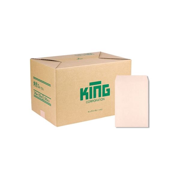 キングコーポレーション 角形2号 100g 森林認証Ｈｉソフトカラー ピンク 191103 1箱(500枚入)（直送品）