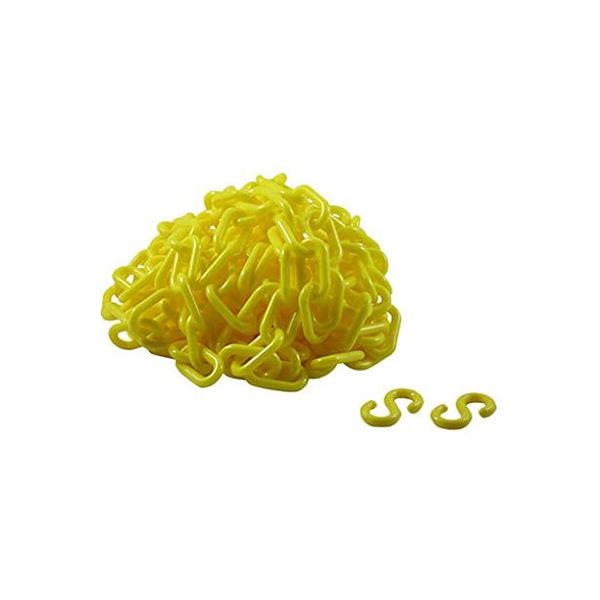 コンヨ プラスチックチェーン #6 黄色 5m （Sフック2個付き） 51064 1個（直送品）