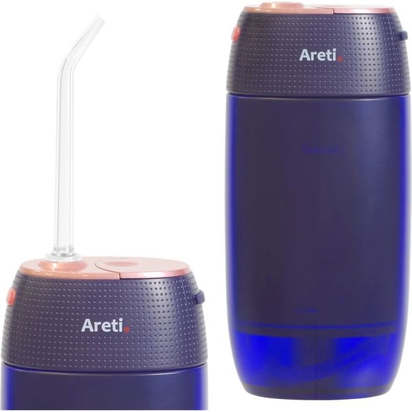 Areti（アレティ） ポータブル 口腔洗浄機 口臭 ケア 歯垢 デンタルフロス 伸縮式 USB 充電式 携帯 インディゴ（直送品）
