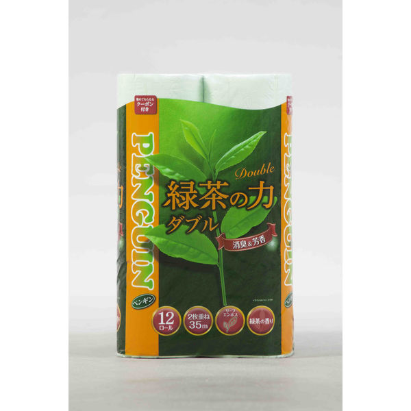 丸富製紙 ペンギン緑茶の力12Rダブル35m 440311 1箱（6パック入り）（直送品）