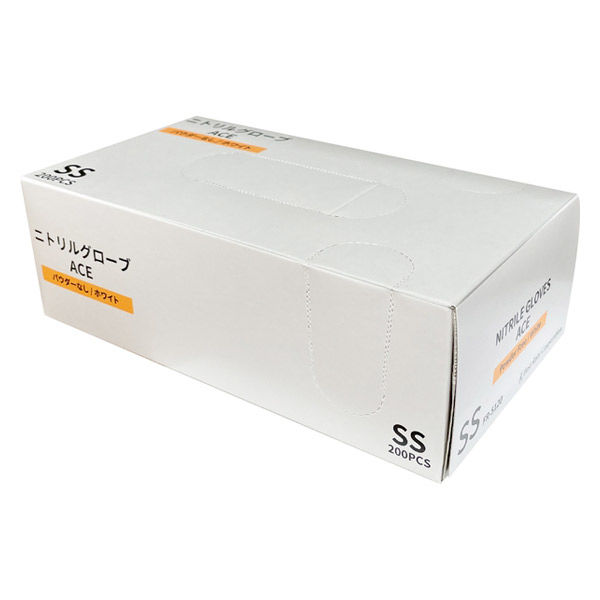 ニトリルグローブ ACE ホワイト Mサイズ200枚入10箱 Amazon.co.jp: ニトリルグローブACE（ホワイト） FR-5123(L
