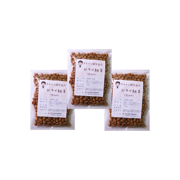 アサヒ食品工業　ドライ納豆 醤油味 100ｇ×3袋 国内産　20791　1セット（3袋）（直送品）