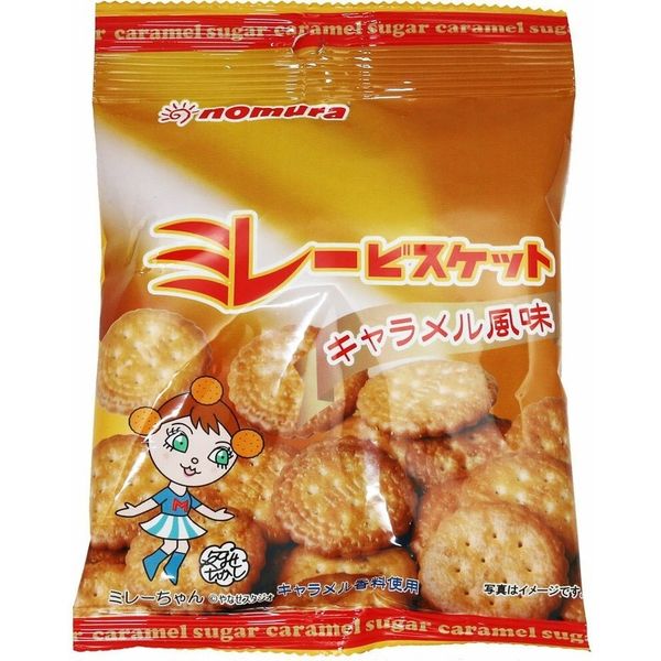 ミレービスケット（キャラメル風味） 70ｇ×10袋 【野村煎豆加工店 高知 お菓子 駄菓子 やっぱりまじめ】 （直送品） - アスクル