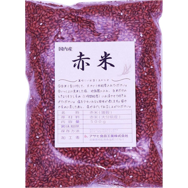 アサヒ食品工業　赤米 500ｇ 国産　20082　1袋（直送品）