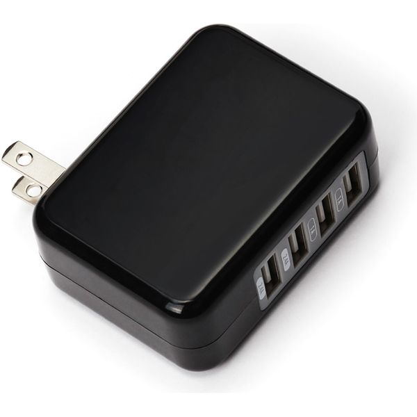 PGA USB電源アダプタ4ポート 4.8A ブラック PG-UAC48A02BK 1個（直送品）