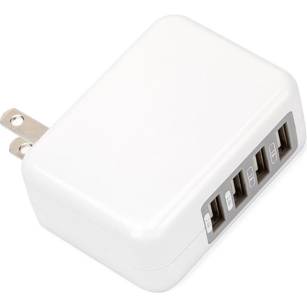 PGA USB電源アダプタ4ポート 4.8A ホワイト PG-UAC48A01WH 1個（直送品）