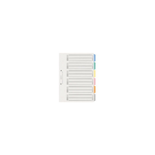 コクヨ カラー仕切カードPPファイル用A4縦2穴6山見出 シキーP40 10組