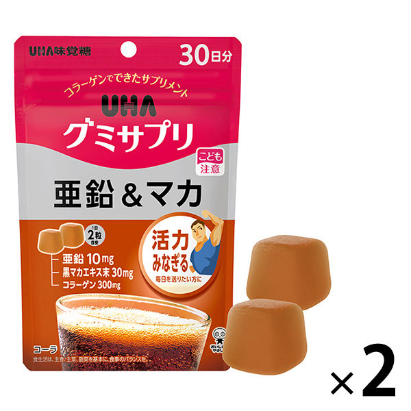 UHAグミサプリ　亜鉛&マカ　1セット（30日分×2袋）　UHA味覚糖　サプリメント