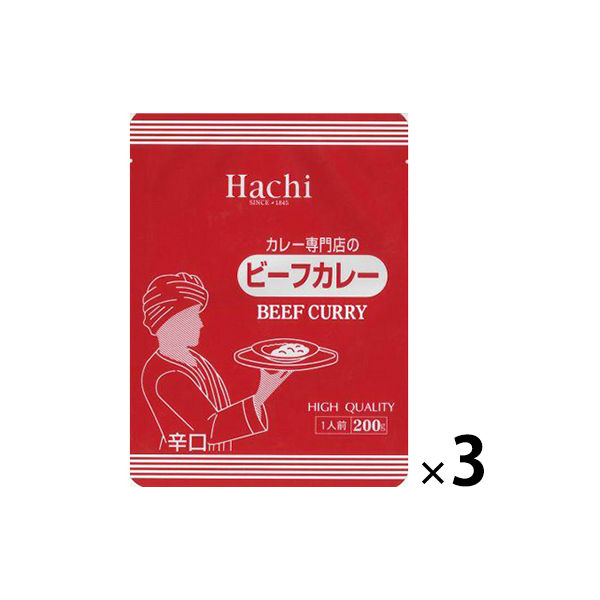 ハチ食品　カレー専門店のビーフカレー〔辛口〕　200g　3個