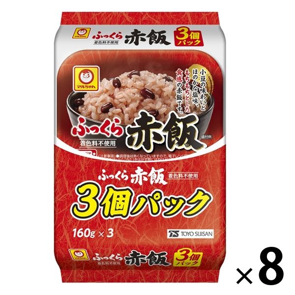 東洋水産　マルちゃん ふっくら赤飯　1セット（24食：3食入×8個）　パックごはん 包装米飯