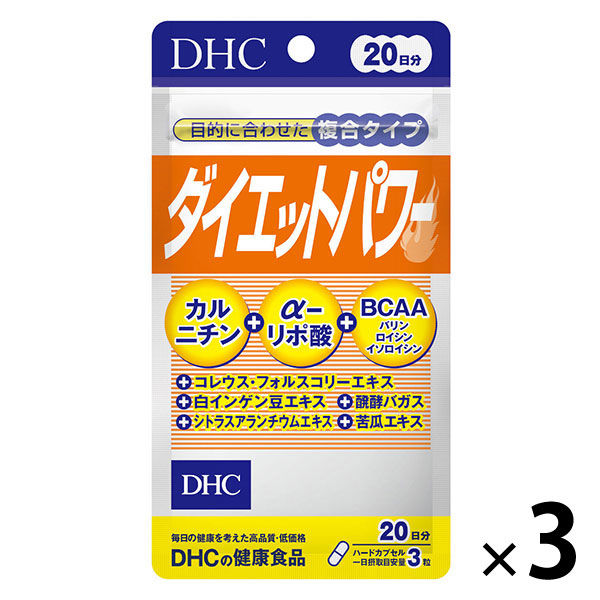 DHC ダイエットパワー 20日分×3袋 ダイエット・カルニチン・αリポ酸 