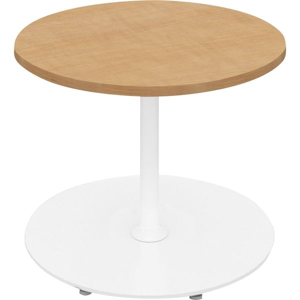 【組立設置込】コクヨ フランカ テーブル 円形単柱脚 幅750×奥行750×高さ620mm ナチュラルオーク×ホワイト 1台（直送品）