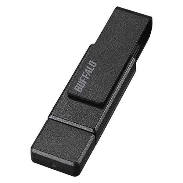 バッファロー  ＵＳＢ３．２（Ｇｅｎ１）対応　ＴｙｐｅーＡ／Ｃ両対応　回転式ＵＳＢメモリー　２５６ＧＢ RUF3-ACR256G-BK（直送品）