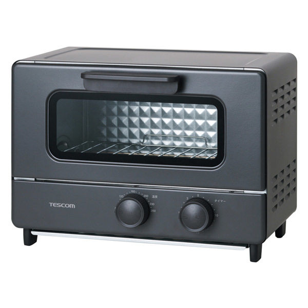 トースター 2枚焼き オーブントースター コンパクト 無段階温度調節 1000W ブラック TSB51A-K テスコム 1個（直送品）