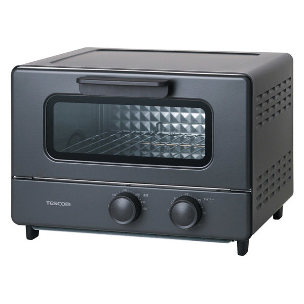 トースター 4枚焼き オーブントースター コンパクト 無段階温度調節 1200W ブラック TSB60A-K テスコム 1個（直送品）
