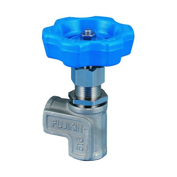 フジキン Fujikin ステンレス鋼製ニードルストップバルブ(アングル形) US-33PC-R 1台 126-4445（直送品）