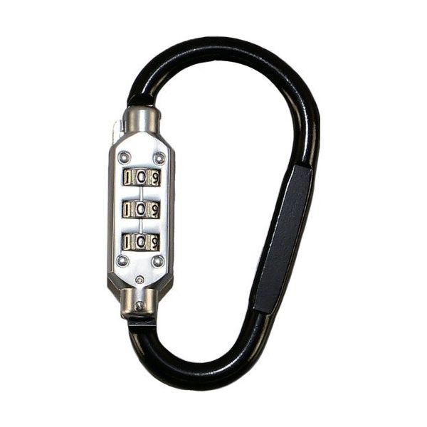 アイテック 光 ロック式カラビナ Dロック ブラック 小 KDR-36 1パック(1個) 820-1391（直送品）