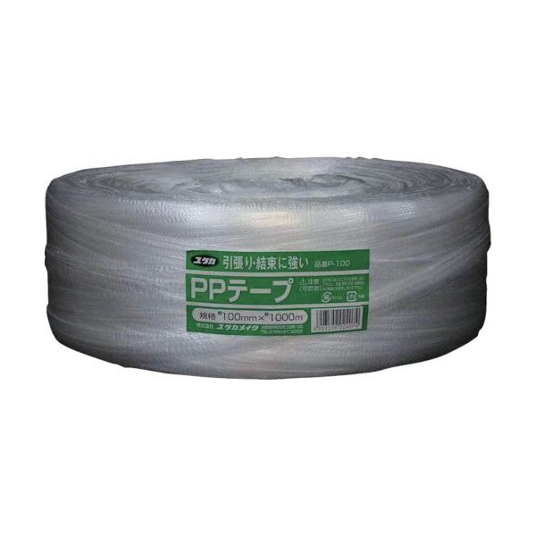 ユタカメイク 荷造り紐 PPゴールド平テープ 100mm×1000m P-100 1巻 113-7029（直送品）
