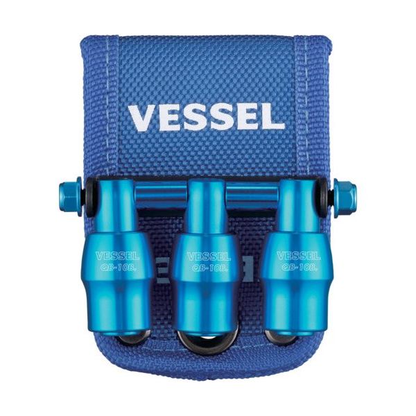 ベッセル VESSEL 限定クイックキャッチャー3連ホルダー青 QB-10B3BB 1個 688-2873（直送品）