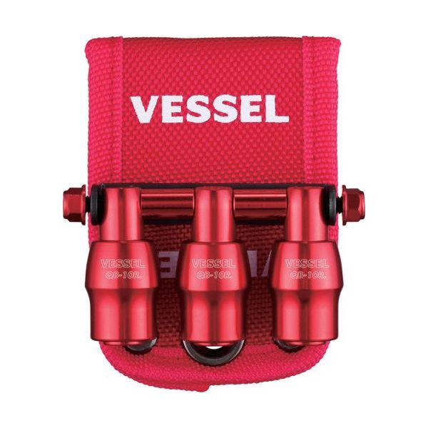 ベッセル VESSEL 限定クイックキャッチャー3連ホルダー赤 QB-10B3RR 1個 688-2878（直送品）