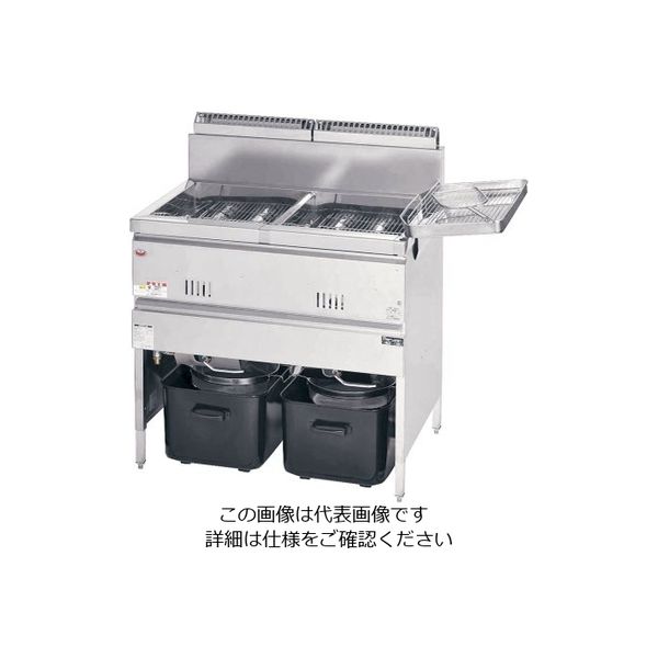 遠藤商事 ガス式フライヤー (二槽式) 都市ガス 62-6498-82 1個（直送品）
