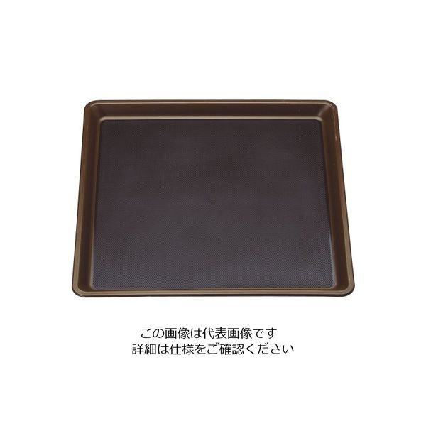 マイン PP正角盆 ブラウン(ノンスリップ) M44-352 1個 62-6523-15（直送品）