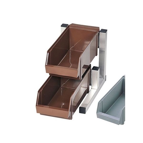 遠藤商事 スマートオーガナイザー 2段1列(2ヶ入) グレー 62-6523-68 1ケース(2個)（直送品）