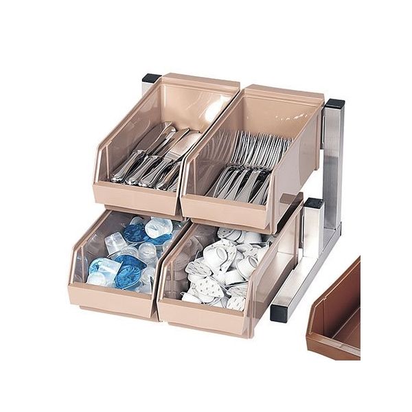 遠藤商事 スマートオーガナイザー 2段2列(4ヶ入) ブラウン 62-6523-75 1ケース(4個)（直送品）