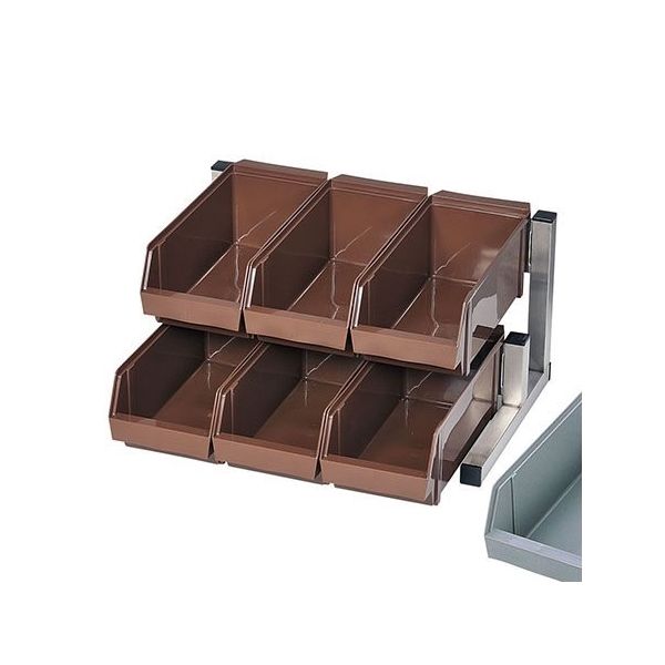 遠藤商事 スマートオーガナイザー 2段3列(6ヶ入) グレー 62-6523-78 1ケース(6個)（直送品）