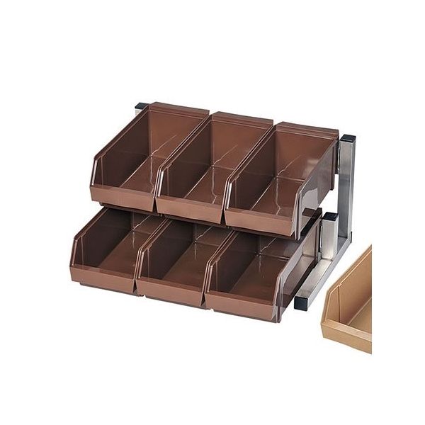 遠藤商事 スマートオーガナイザー 2段3列(6ヶ入) キャメル 62-6523-81 1ケース(6個)（直送品）