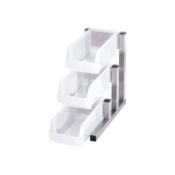 遠藤商事 スマートオーガナイザー 3段1列(3ヶ入) ブラック 62-6523-89 1ケース(3個)（直送品）