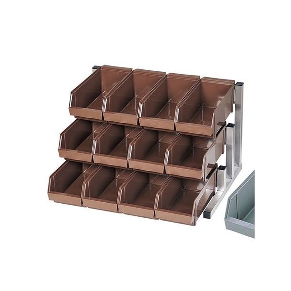 遠藤商事 スマートオーガナイザー 3段4列(12ヶ入) グレー 62-6524-04 1ケース(12個)（直送品）