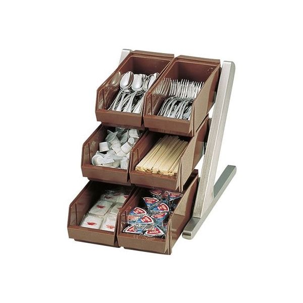 遠藤商事 デラックスオーガナイザー茶 3段2列(6ヶ入) ブラウン 62-6524-56 1ケース(1個)（直送品）