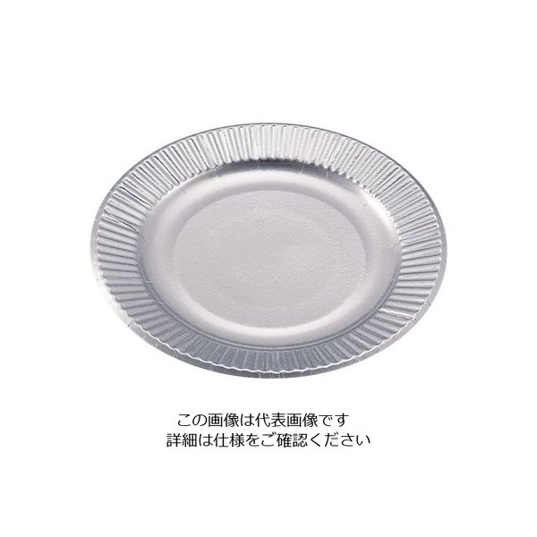水野産業 紙皿シルバープレート(100枚入) 6号 62-6540-01 1ケース(100枚)（直送品）