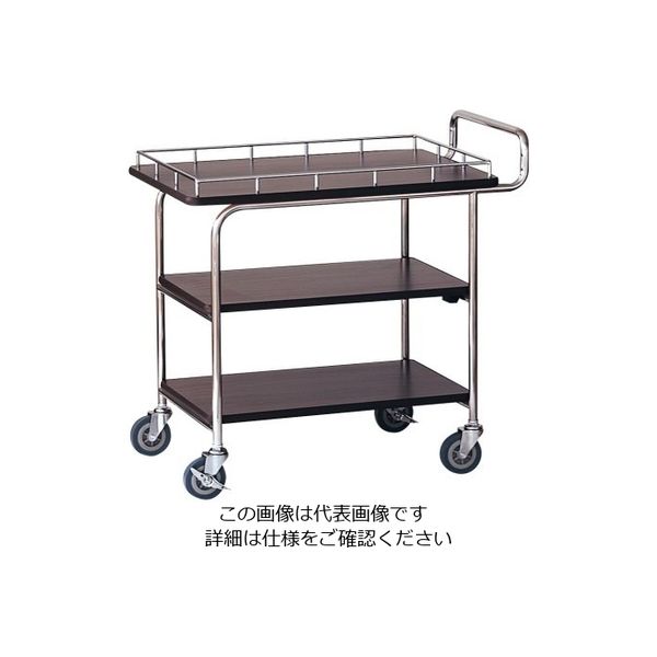 遠藤商事 木目調 サービスワゴン 62-6591-11 1個（直送品）