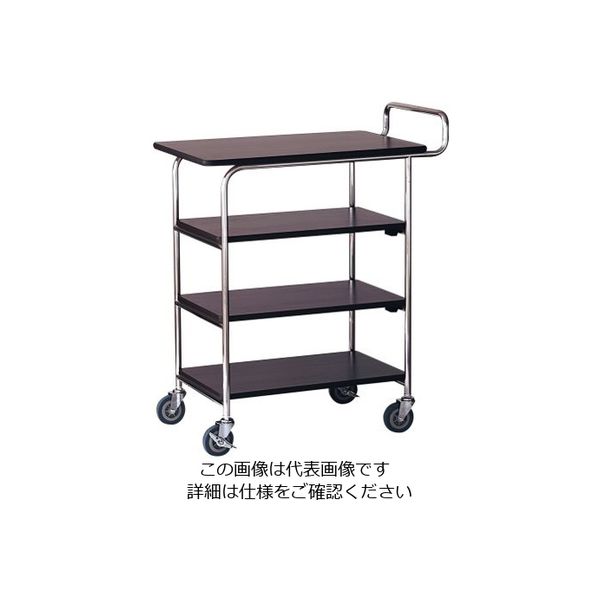 遠藤商事 木目調 サービスワゴン 62-6591-12 1個（直送品）