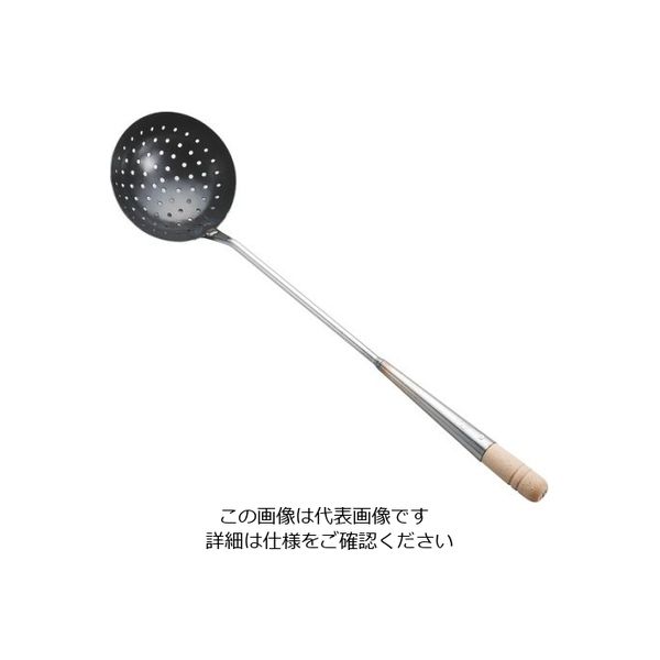 カンダ 鉄中華お玉 穴明 ツナギ柄 大 62-3832-87 1個（直送品）
