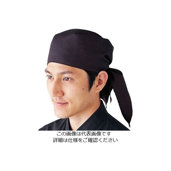 遠藤商事 和風三角巾帽子 黒×エンジ SK91-2 1個 62-6641-73（直送品）