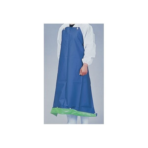 遠藤商事 機能性エプロン ガードロン 塩ビ抗菌 ひもS ネイビー/グリーン 62-6629-12 1枚（直送品）